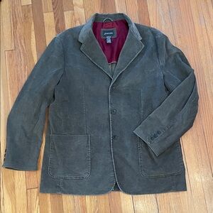 ST JOHN’S BAY Men's Olive/Brown 3-Button Corduroy Cottagecore Grandpa Jacket